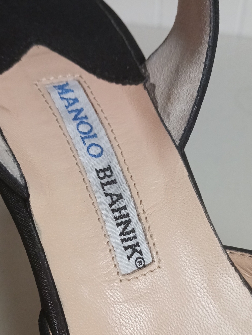 MANOLO BLAHNIK BLK FABRIC SLING BACK SHOES - Picture 5 of 9